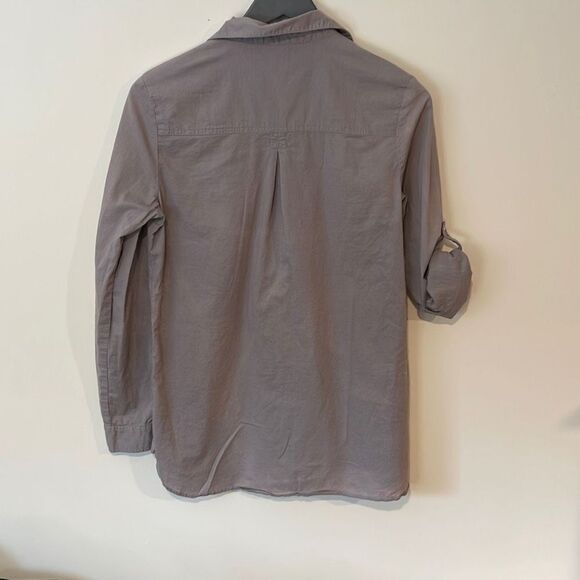 Calypso by St. Barth Button Down Shirt Women’s Roll Tab Long Sleeve Size XS Gray - Picture 4 of 7